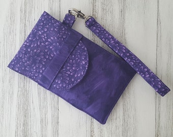 Deep Purple Phone Wristlet - Phone Pouch - Cell Phone Sleeve