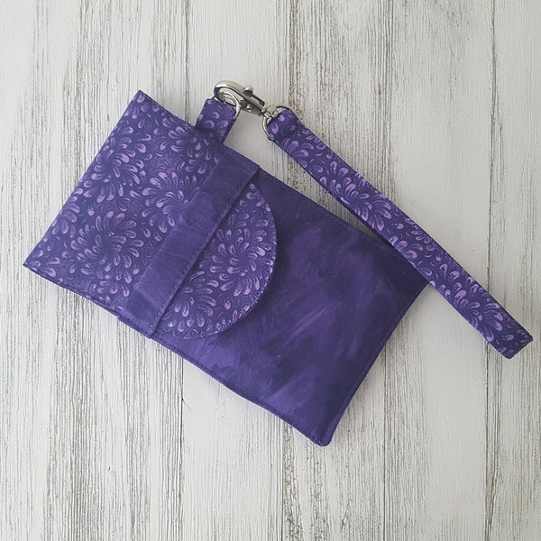 Deep Purple Phone Wristlet - Phone Pouch - Cell Phone Sleeve