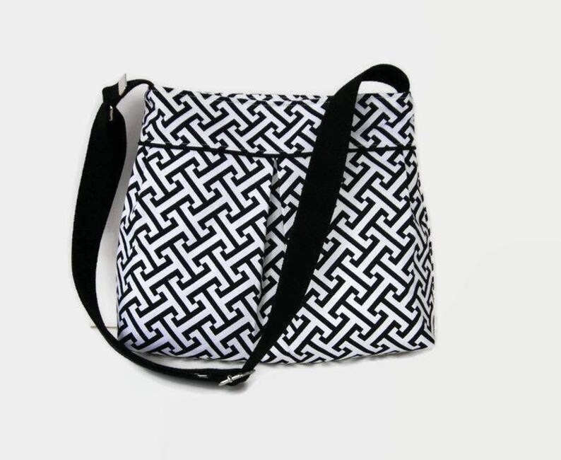 black fabric crossbody bag