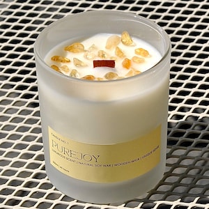 PUREJOY Crystal candle Candle with natural stone  Scented candle Candle with citrine