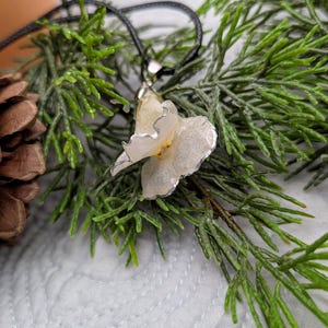 Silver Lined Snapdragon- Real Flower Necklace Custom Handmade Resin Necklace, Botanical Pendent