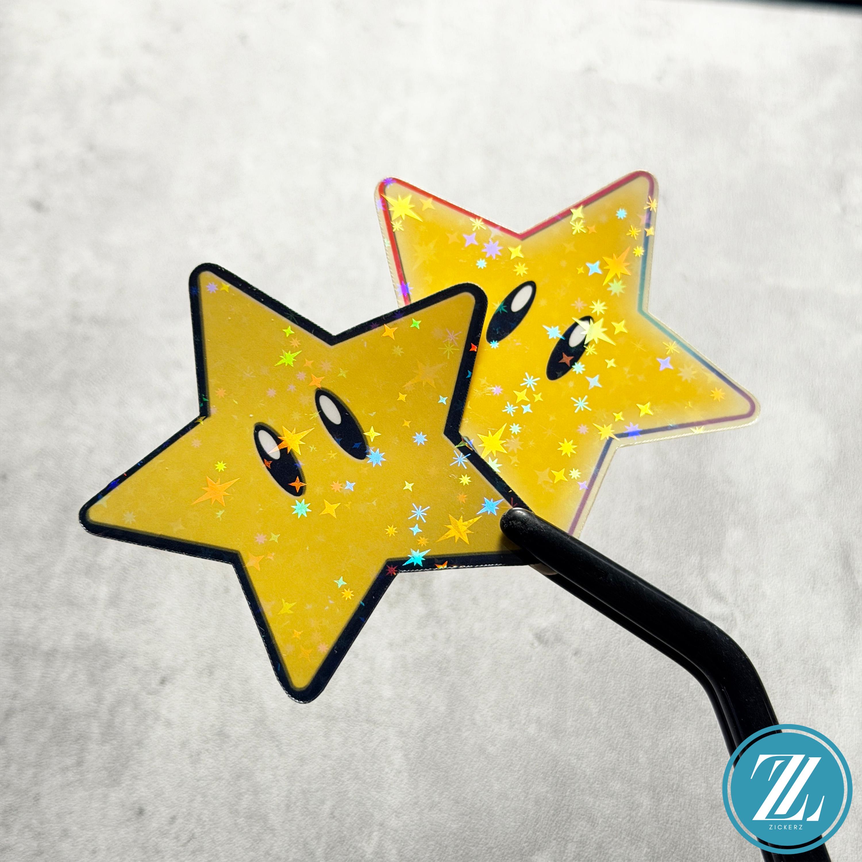 Super Star Sticker, Holographic Super Mario Decal - Etsy