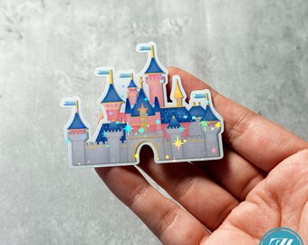 Disneyland Sleeping Beauty Castle Sticker, Holographic Disney Sticker for Notebooks, Laptops, etc.