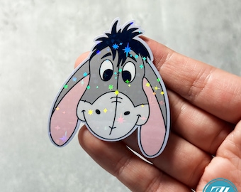Eeyore Sticker, Holographic Winnie the Pooh Disney Sticker for Notebooks, Laptops, etc.