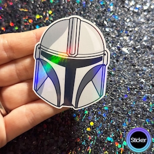 Mandalorian Helmet Sticker, Star Wars Sticker