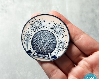 EPCOT Spaceship Earth Fireworks Sticker, Disney World Decal
