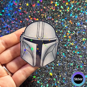 The Mandalorian Helmet Sticker, Star Wars Sticker
