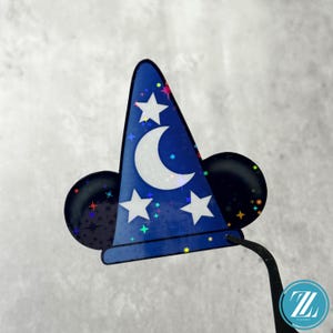Sorcerer Mickey Hat Sticker, Holographic Disney Decal