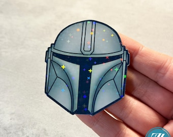 Mandalorian Beskar Helmet, Holographic Star Wars Decal