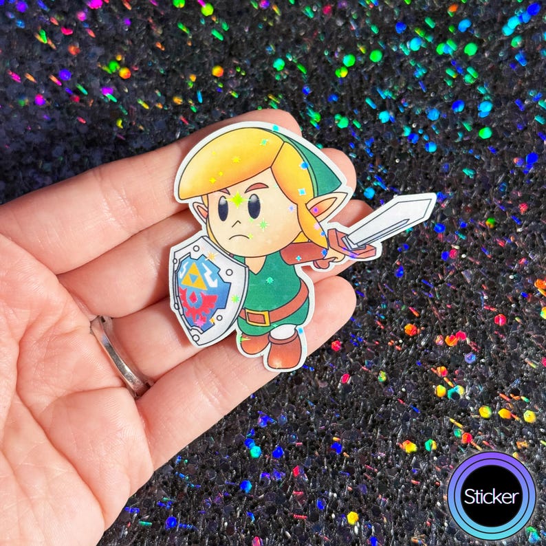 Tunic Sticker Holographic Chibi Link Sticker: Link's Awakening and Echoes of Wisdom ...