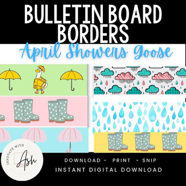 April Showers Border - Etsy