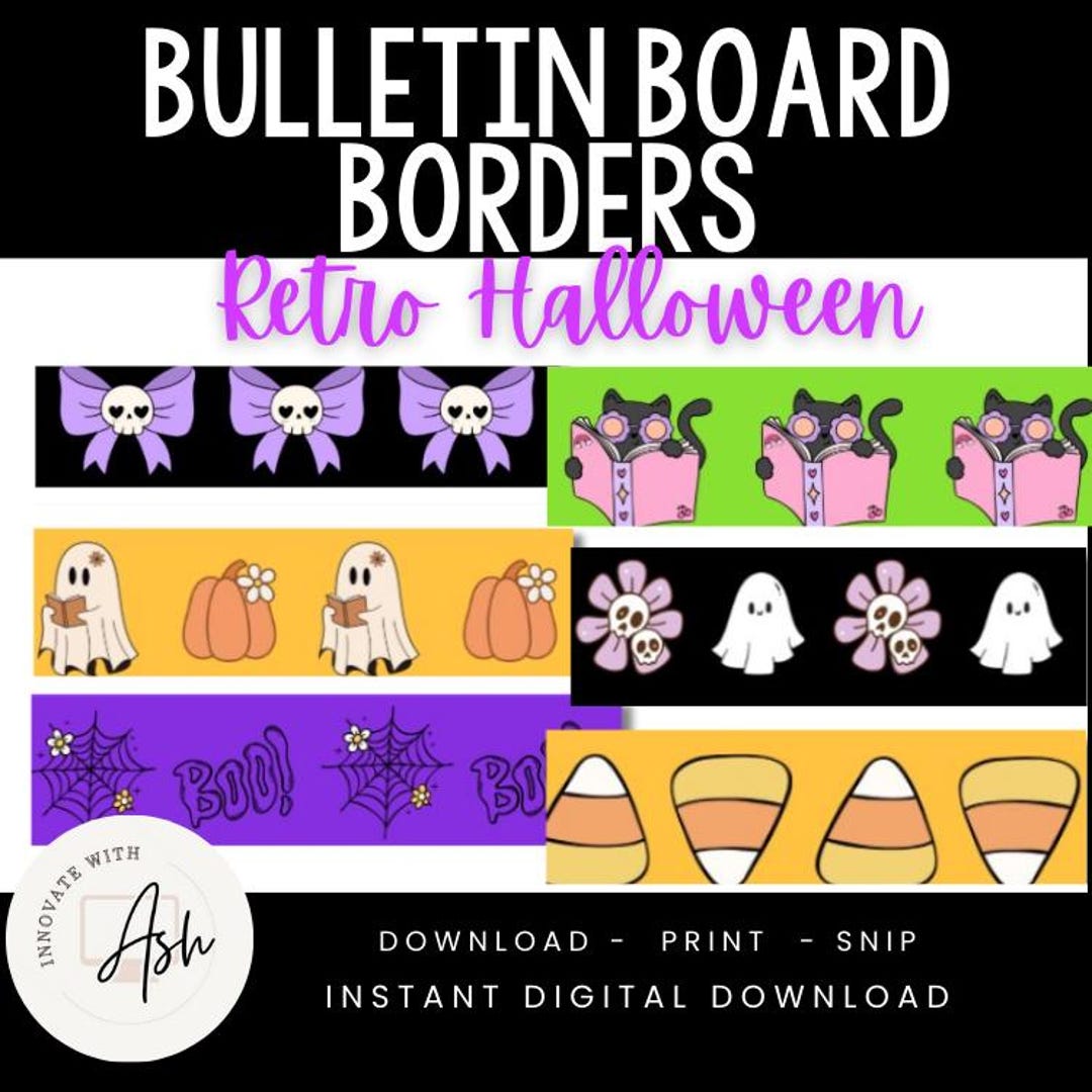 Retro Halloween Bulletin Board Border Bundle - Etsy