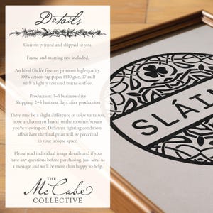 Sláinte and Shamrock Celtic-inspired Irish Square Unframed Archival Giclée Fine Art Print image 9