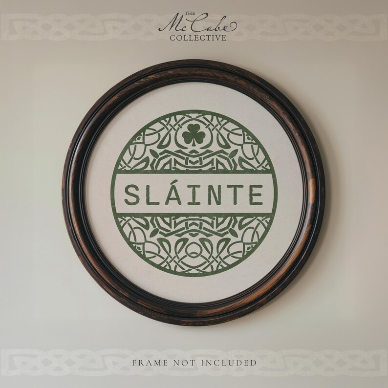 Sláinte and Shamrock Celtic-inspired Irish Square Unframed Archival Giclée Fine Art Print image 10