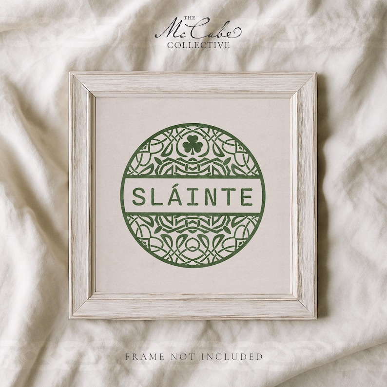 Sláinte and Shamrock Celtic-inspired Irish Square Unframed Archival Giclée Fine Art Print image 20