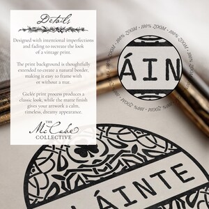 Sláinte and Shamrock Celtic-inspired Irish Square Unframed Archival Giclée Fine Art Print image 5