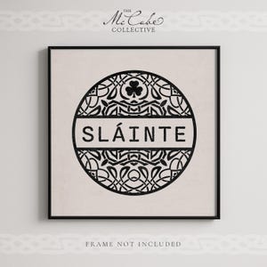 Sláinte and Shamrock Celtic-inspired Irish Square Unframed Archival Giclée Fine Art Print image 6