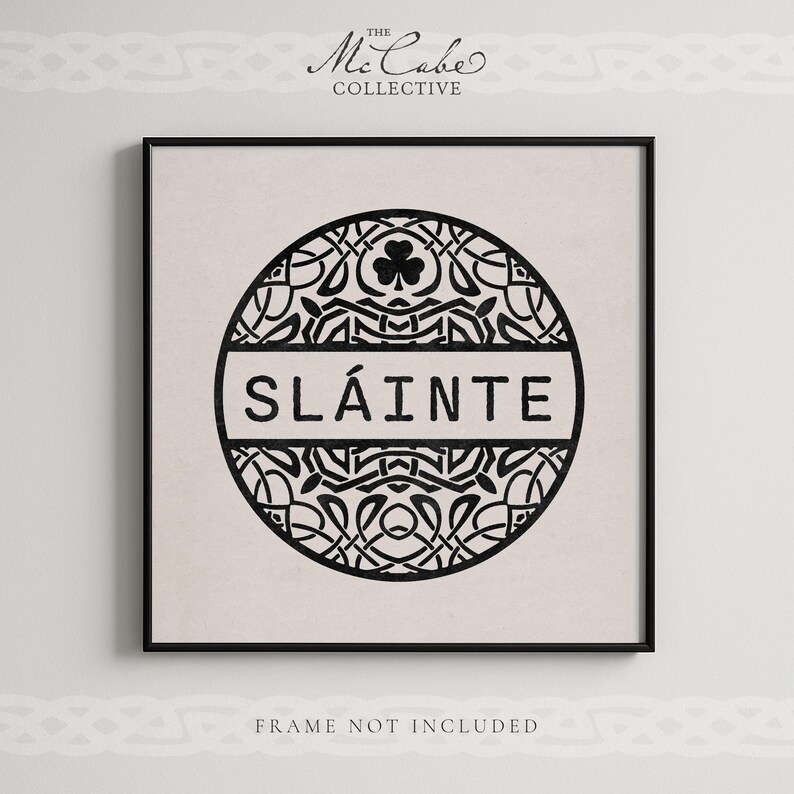 Sláinte and Shamrock Celtic-inspired Irish Square Unframed Archival Giclée Fine Art Print image 6