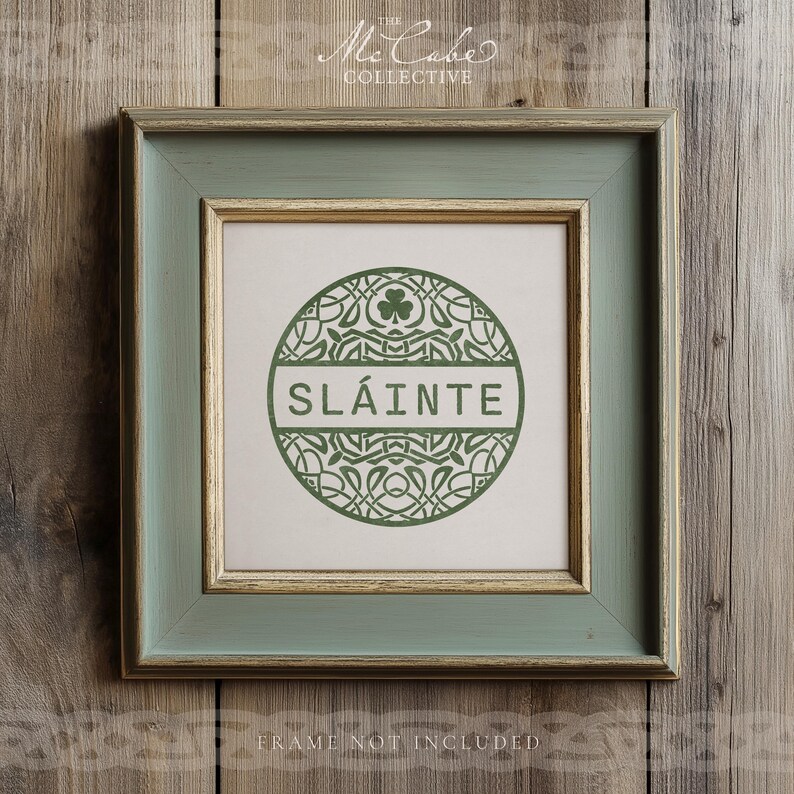 Sláinte and Shamrock Celtic-inspired Irish Square Unframed Archival Giclée Fine Art Print image 18