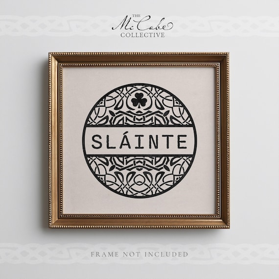 Sláinte and Shamrock Celtic-inspired Irish Square Unframed Archival Giclée Fine Art Print