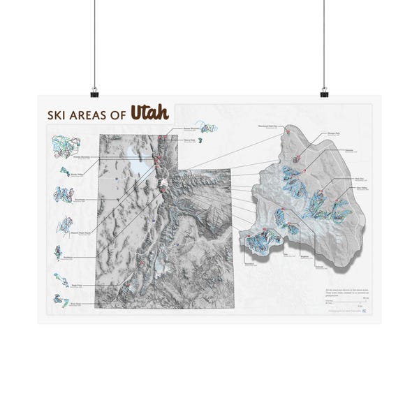 Ski Areas of Utah - Unframed
