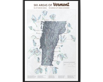 Schigebiete von Vermont - Leinwand
