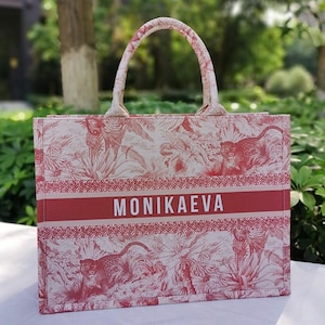 Custom Canvas Tote Bag - Personalisierte Große Schultertasche, Französische Großraumtasche, Pendler & Büchertasche, Geschenk für Sie