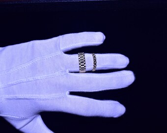 14K Gold Solid Chain Shape Ring, Solid Gold Ring Band, Rolex Ring Band, Watch Band Ring