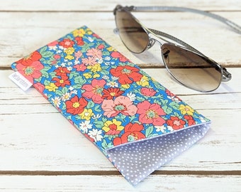 Eyeglass sunglass padded case, Liberty of London, cotton fabric