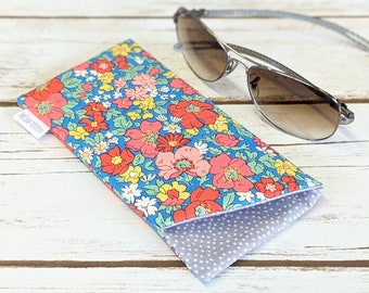 Eyeglass sunglass padded case, Liberty of London, cotton fabric