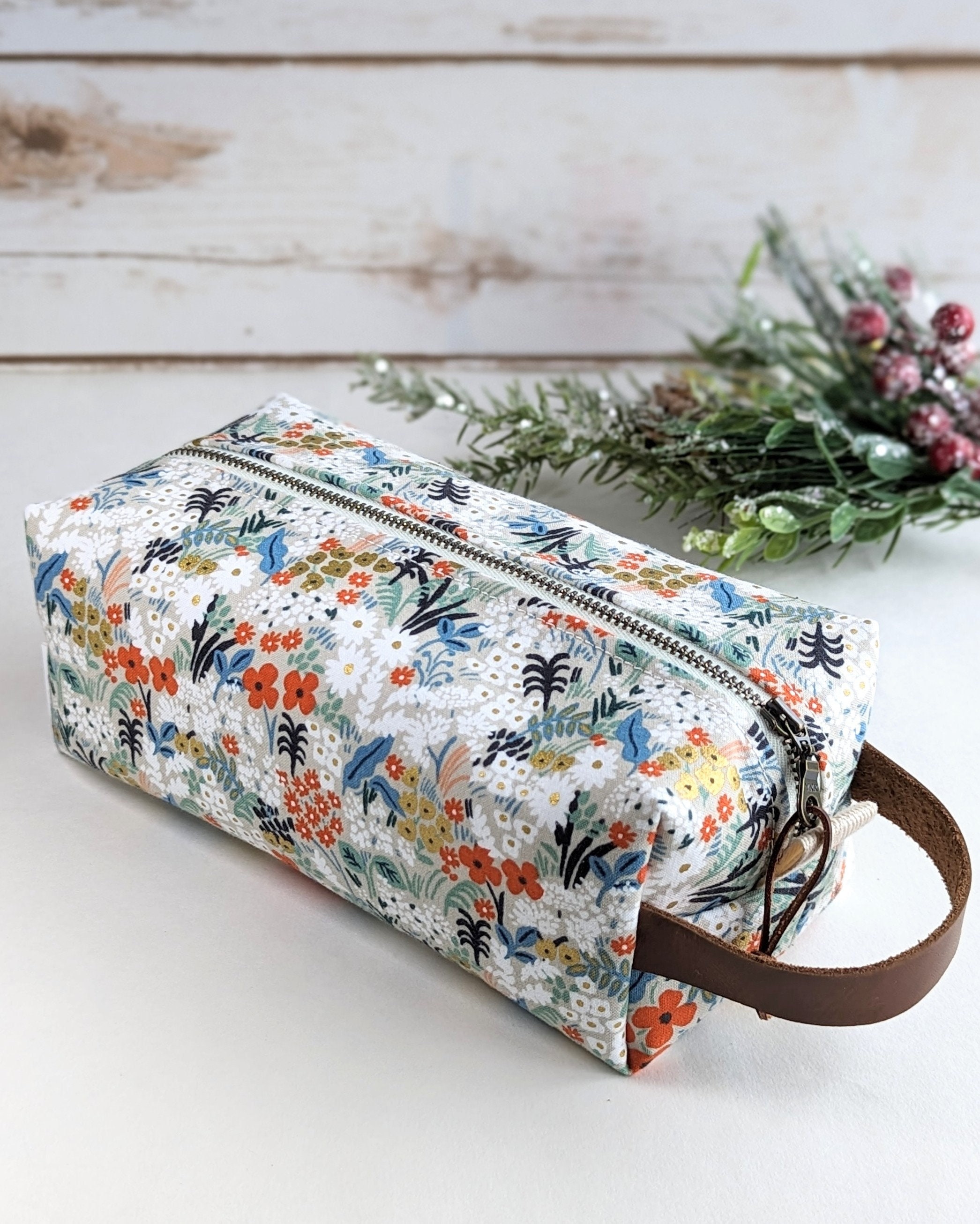 Boxy Tool Pouch, Rifle Paper Co Cotton Fabric, Makeup Vanity Bag ...