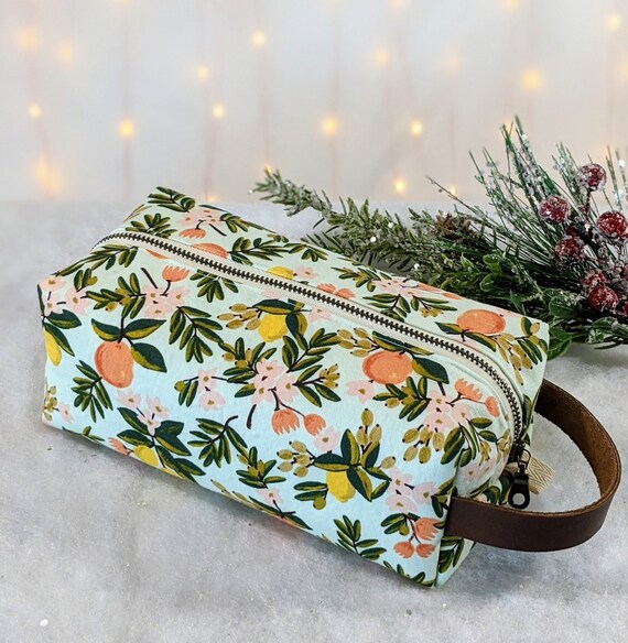 Boxy Tool Pouch Rifle Paper Co Cotton Fabric Makeup Vanity Bag Toiletry Dopp Kit Etsy