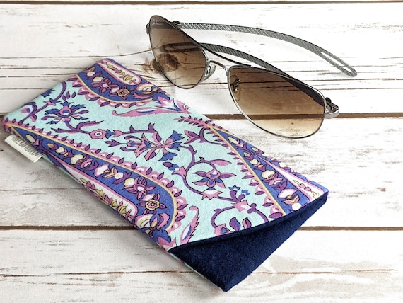 Green Floral Amy Butler Fabric Sunglasses/Smartphone Case Accessories Sunglasses & Eyewear Glasses Cases 