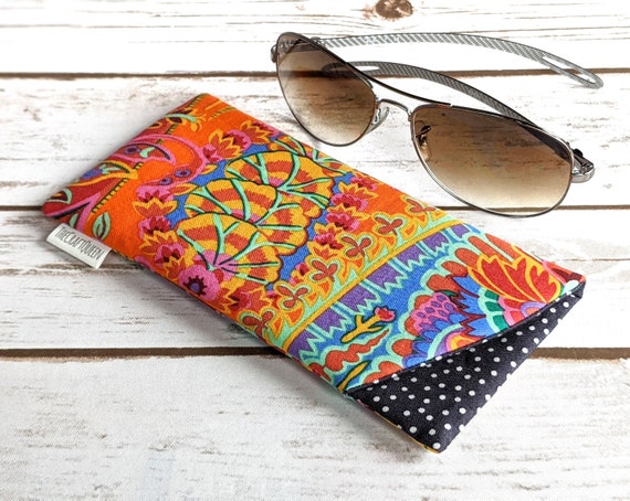 Eyeglass Sunglass Padded Case in Cotton Fabric Kaffe Fassett 