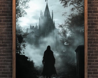 Shadow Demon Dark Fantasy Wall Art Print, Gothic Fantasy Wall Decor, Dark Fantasy Wall Art, Digital Fantasy Art, Demoncore Art, Castlecore