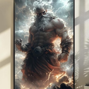 Thunder Lord: Storm Giant Wall Art Print, Epic Fantasy Wall Decor, High Fantasy Wall Art, Fantasy Art, Mythical Creature Art,