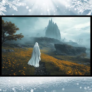 Pilgrim's Path Wall Art Print, Fantasy Landscape, Mystic Fantasy Decor, Surreal Fantasy Art, Mythical Fantasy Art, Fantasy Art Print