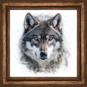 Winter Wolf Wall Art Print, Mystic Fantasy Decor for Home, Mystical Artwork, Wolf Painting, Wolf Lover Gift, Fantasy Wall Art, Wolf Art