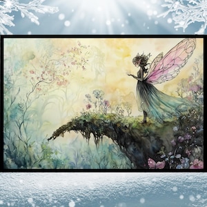 Verdant Wings Fantasy Wall Art Print, Fantasy Landscape, Mystic Fantasy Decor, Magical Fantasy Art, Mythical Fantasy Art, Fairie Art Print
