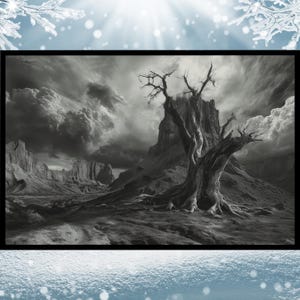 Whispers of Desolation Wall Art Print, Fantasy Landscape, Mystic Fantasy Decor, Mystical Wall Art, Fantasy Wall Art, Dark Fantasy Wall Art