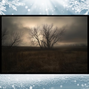 Whispers of the Plains Wall Art Print, Atmospheric Landscape Decor,  Pristine Nature Wall Art, Serene Landscape Wall Print, Somber Wall Art
