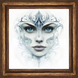 Ice Princess Fantasy Wall Art Print, Mystic Fantasy Decor for Home, Mystical Artwork, Fantasy Lover Gift, Epic Fantasy Art, High Fantasy Art