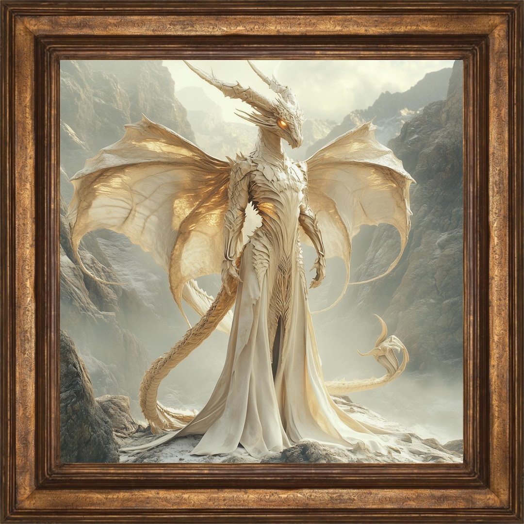 Dragon Goddess Fantasy Wall Art Print, Mystic Fantasy Decor for Home ...