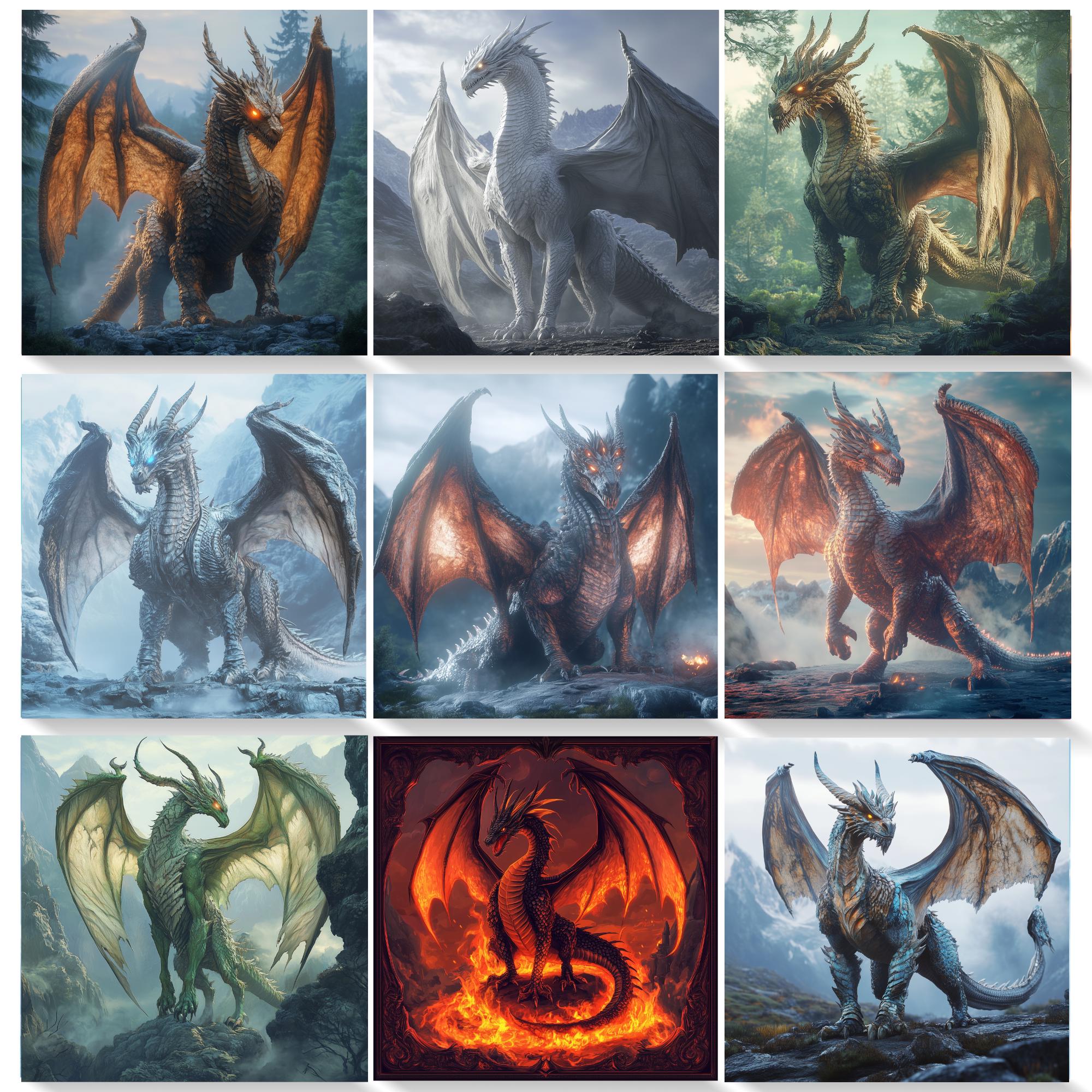 Demon Dragon Fantasy Wall Art Print, Mystic Fantasy Decor for Home ...