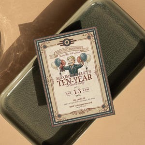 Fallout Themed Invitation Template (5"x7" Digital Download)