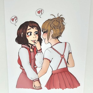Ein Date in süßen Rosatönen Togachako | 8.5x11 und 5x7 Kunstdrucke