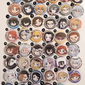Tragic Gay Literary Dogs Anime Button Set 1 1/4in