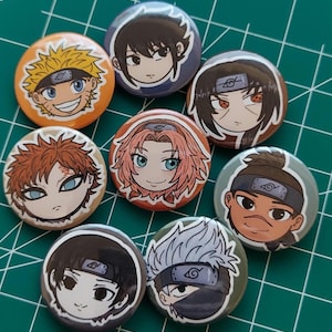 Team Seven and Friends Pinback Button Set 1 1/4in Size