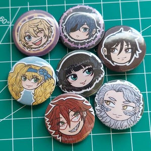 Bratty Young Master and Demon Butler Series Anime Pinback Button Set 1 1/4in