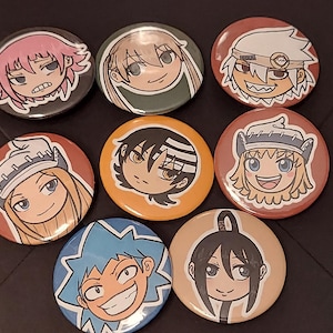 Soul Devouring Group Squad Anime Pinback Pins Buttons 1 1/4in